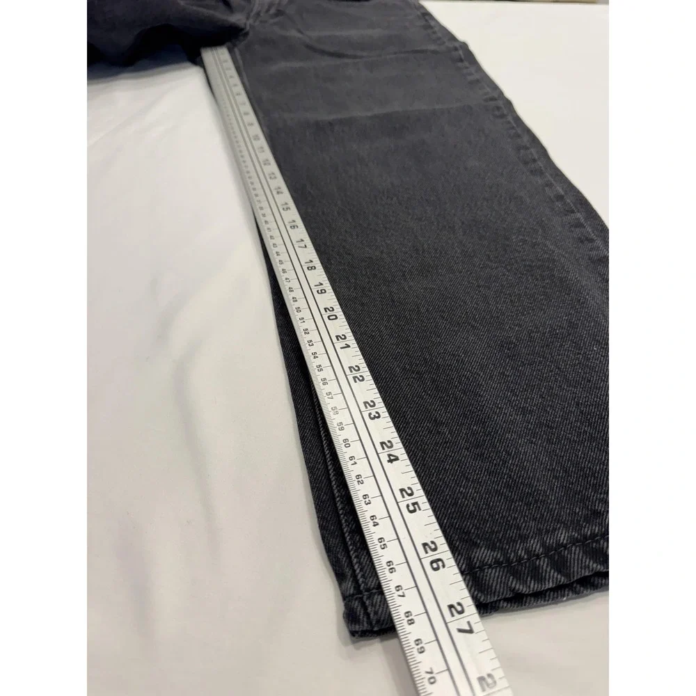 Empyre Loose Jeans Mens 30 Black Relaxed Denim Dark‎ Wash Logo Casual